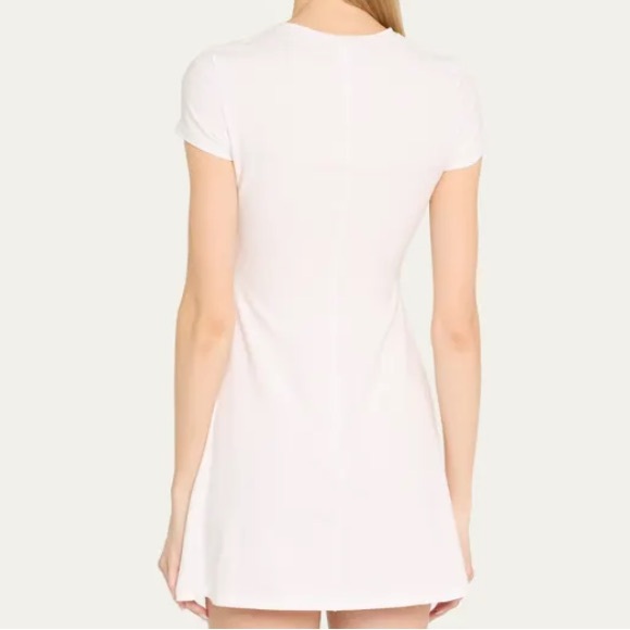 NEW SKIMS Cotton Jersey Cutout Heart Mini Dress in Snow - Picture 4 of 10